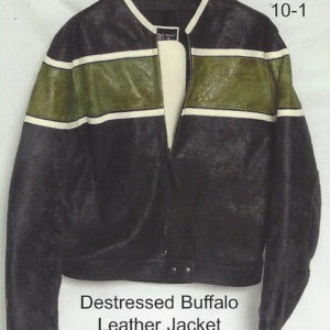 10-1 destressed buffalo leather jacket