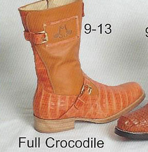 9-13-   motorcycle riding boots-  full crocodile belly