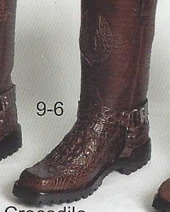 9-6 -  motorcycle riding boots- Crocodile horn back