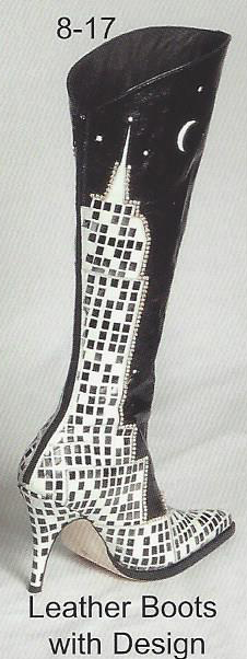 Full Leather Ladies Boots w/design