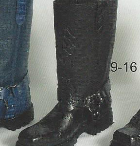 9-16-   motorcycle riding boots- crocodile belly